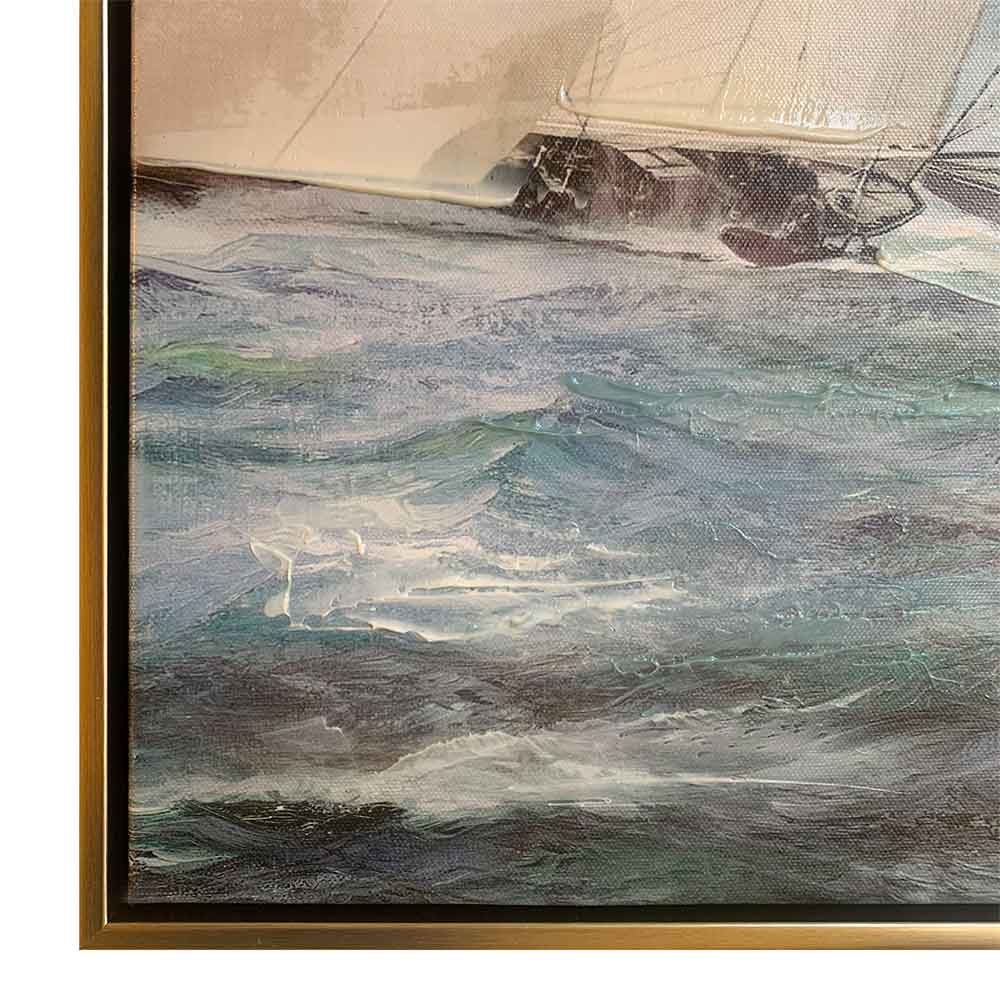 Agave - Quadro Marino Moderno Ponente Dipinto a Mano su Stampa 120x80