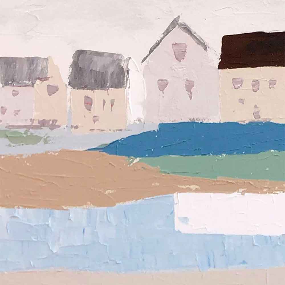 Agave | Quadro Dipinto a Mano "Sea Village" 150x50 - Agave e Mare