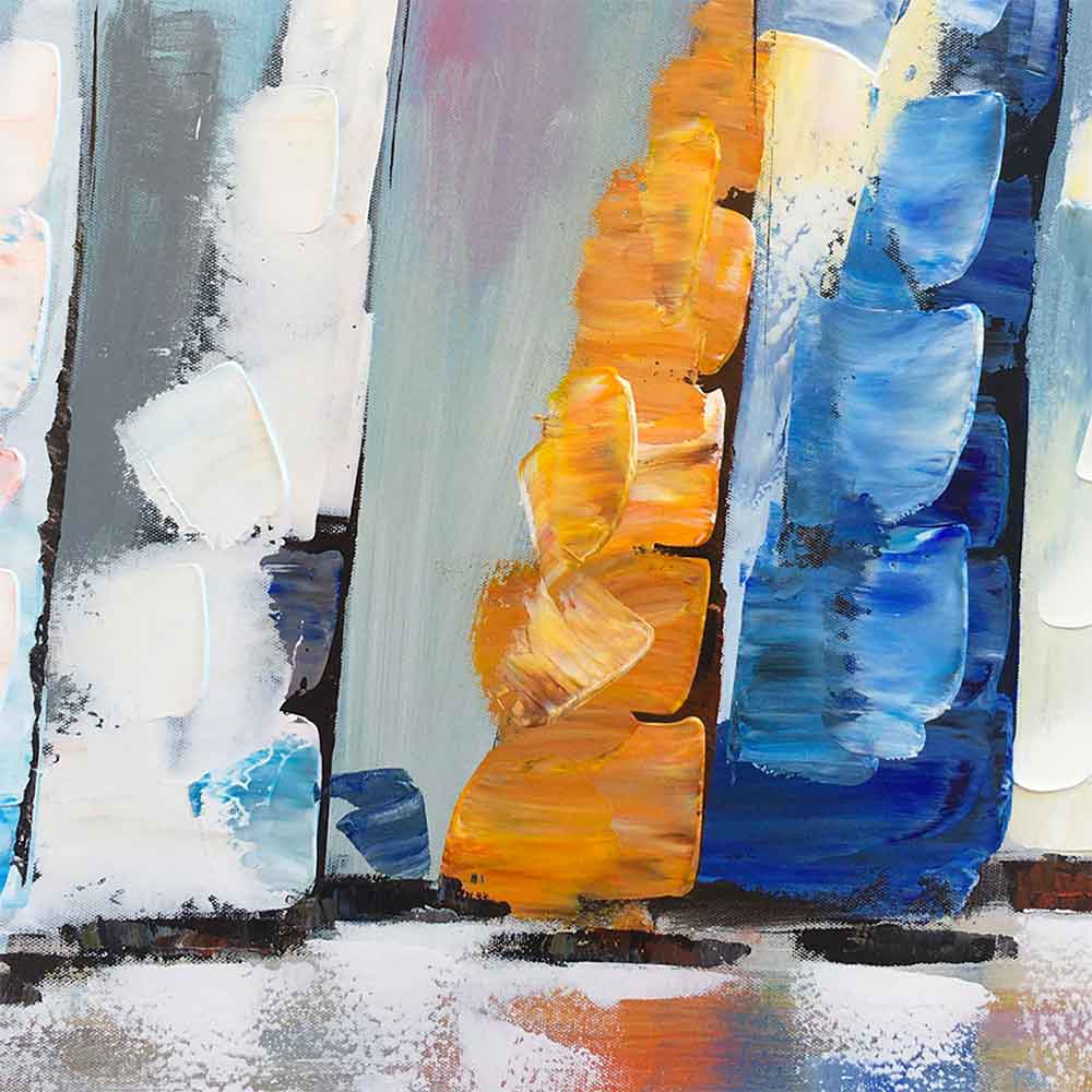 Agave - "Nuove rotte": Quadro Marino Moderno con Vele Colorate 140x70