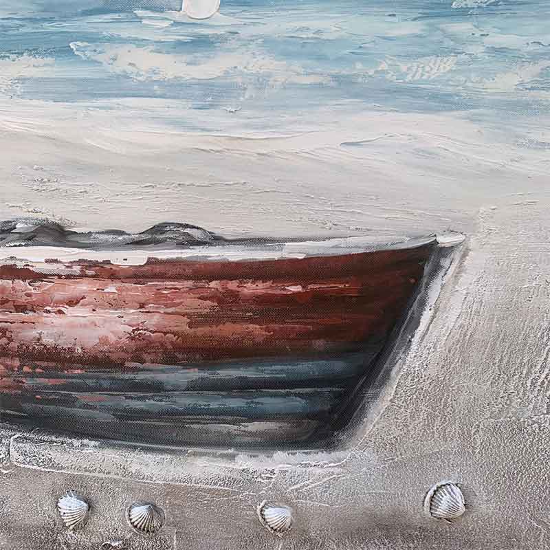 Agave Quadro Dipinto a Mano "Risacca" 140x70 - Quadro Mare