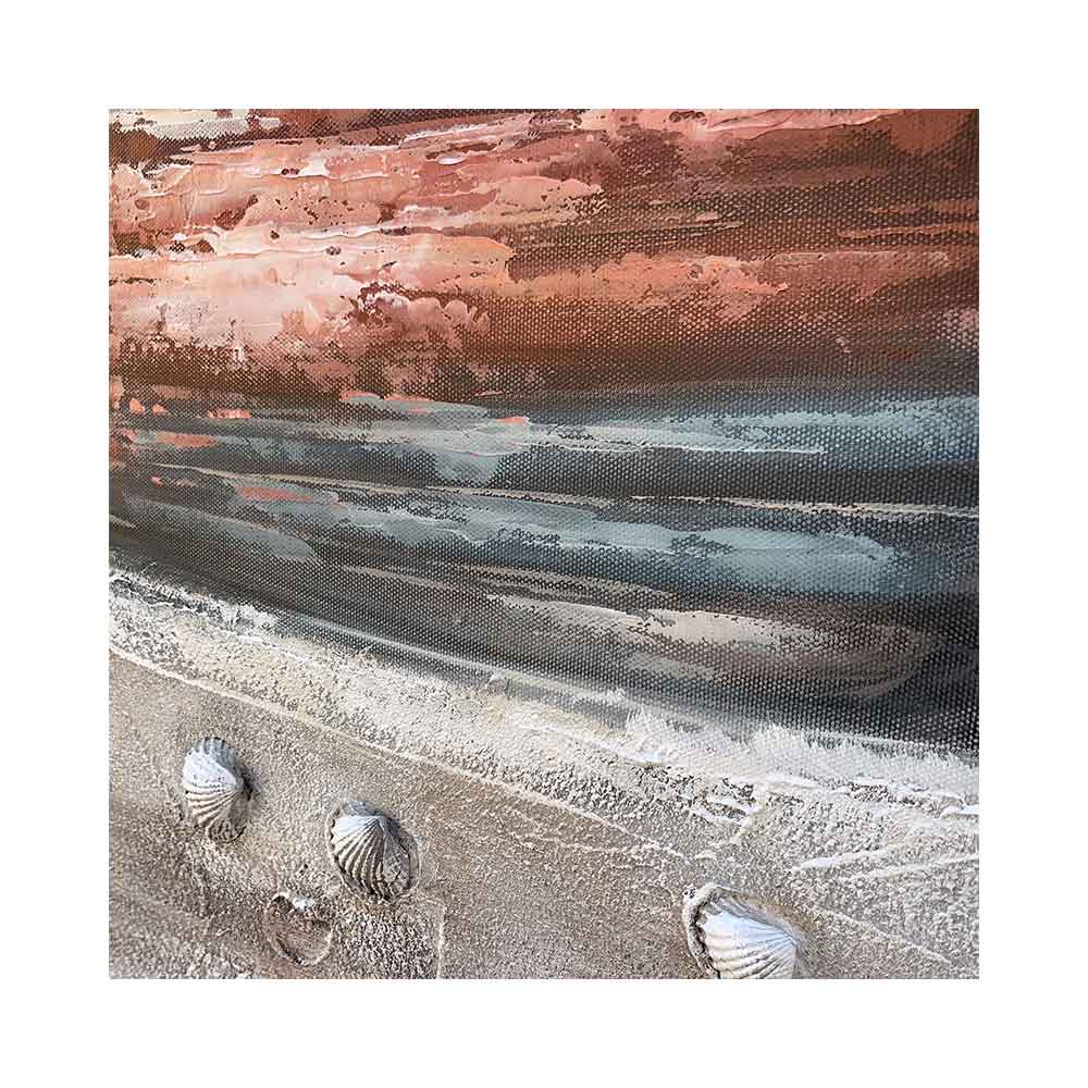 Agave Quadro Dipinto a Mano "Risacca" 140x70 - Quadro Mare