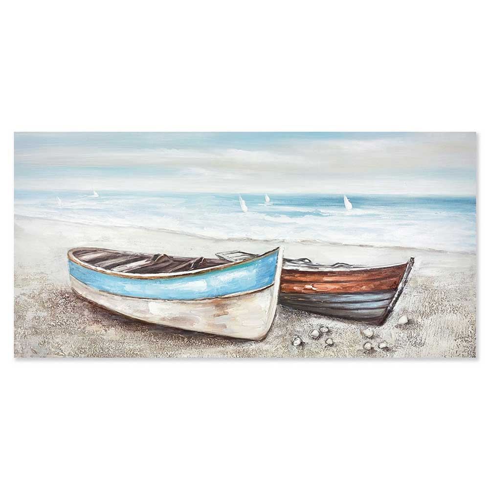 Agave Quadro Dipinto a Mano "Risacca" 140x70 - Quadro Mare