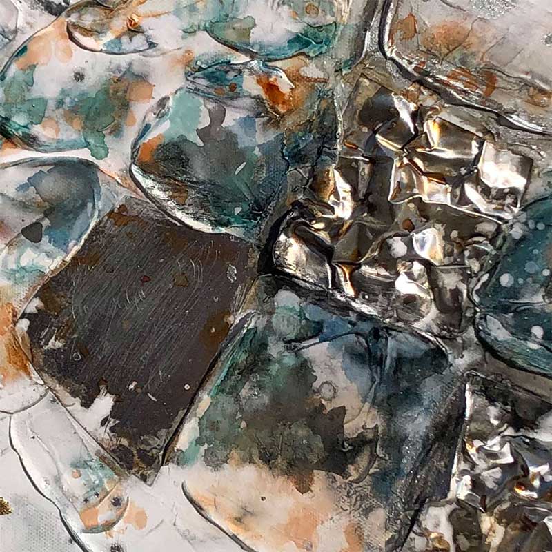 Agave | Tortoise 60x60: Quadro Dipinto a Mano Stile Marino