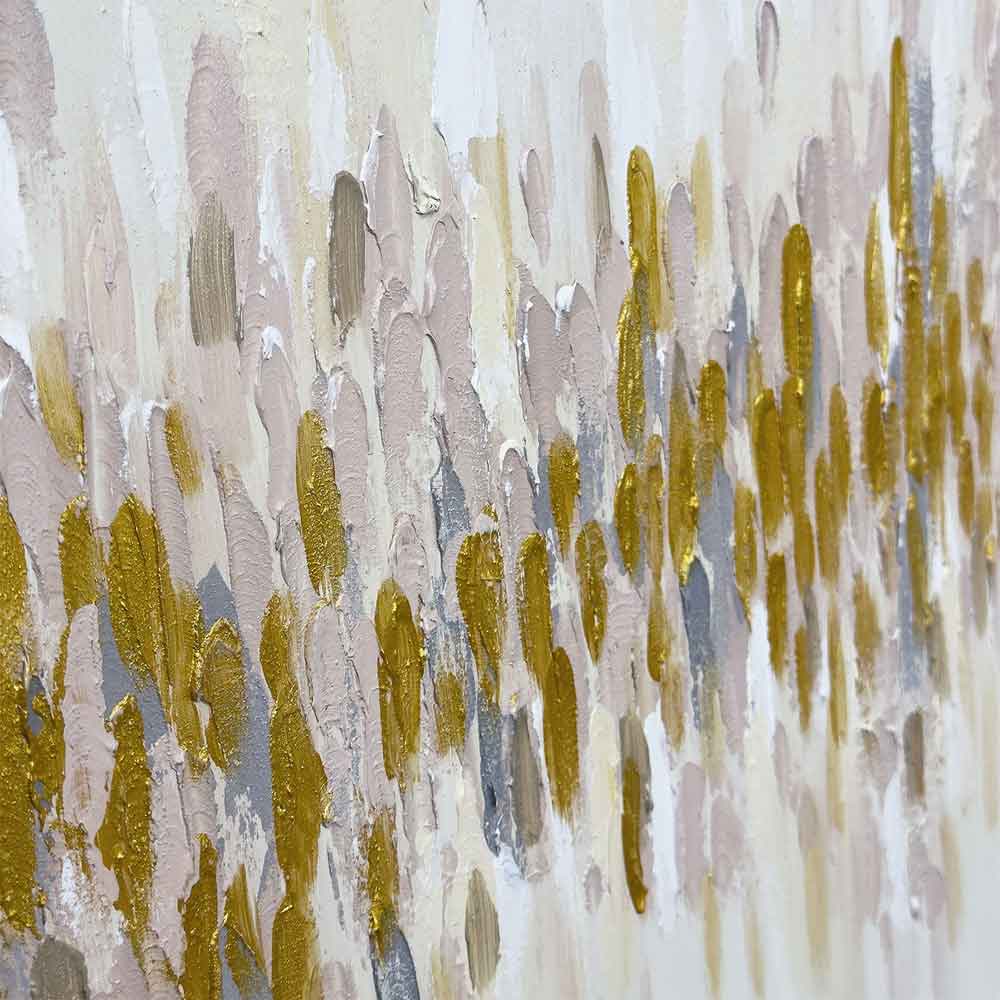 Agave Quadri Astratti: Golden Raisin 150x70 - Pittura Materica Oro Bianco Rosa Grigio