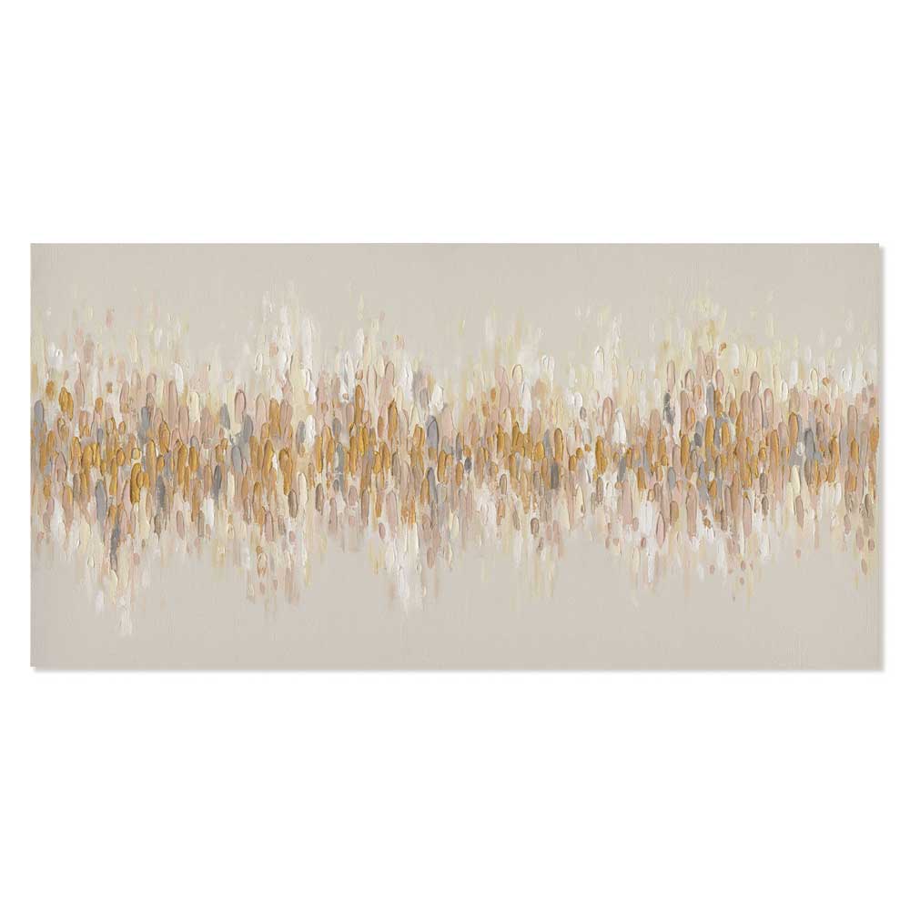 Agave Quadri Astratti: Golden Raisin 150x70 - Pittura Materica Oro Bianco Rosa Grigio