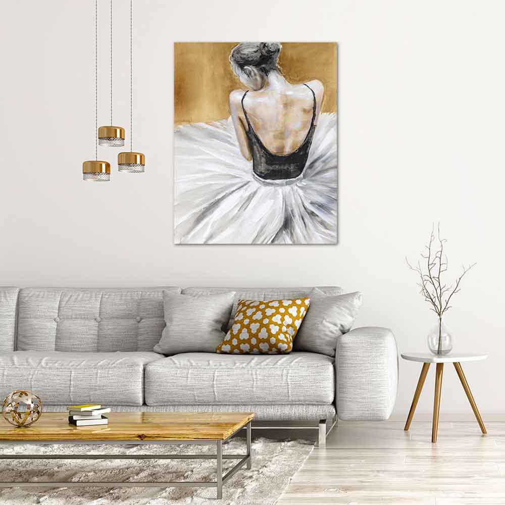 Agave | Giselle 90x120 - Quadro Moderno Figurativo Ballerina Dipinto a Mano