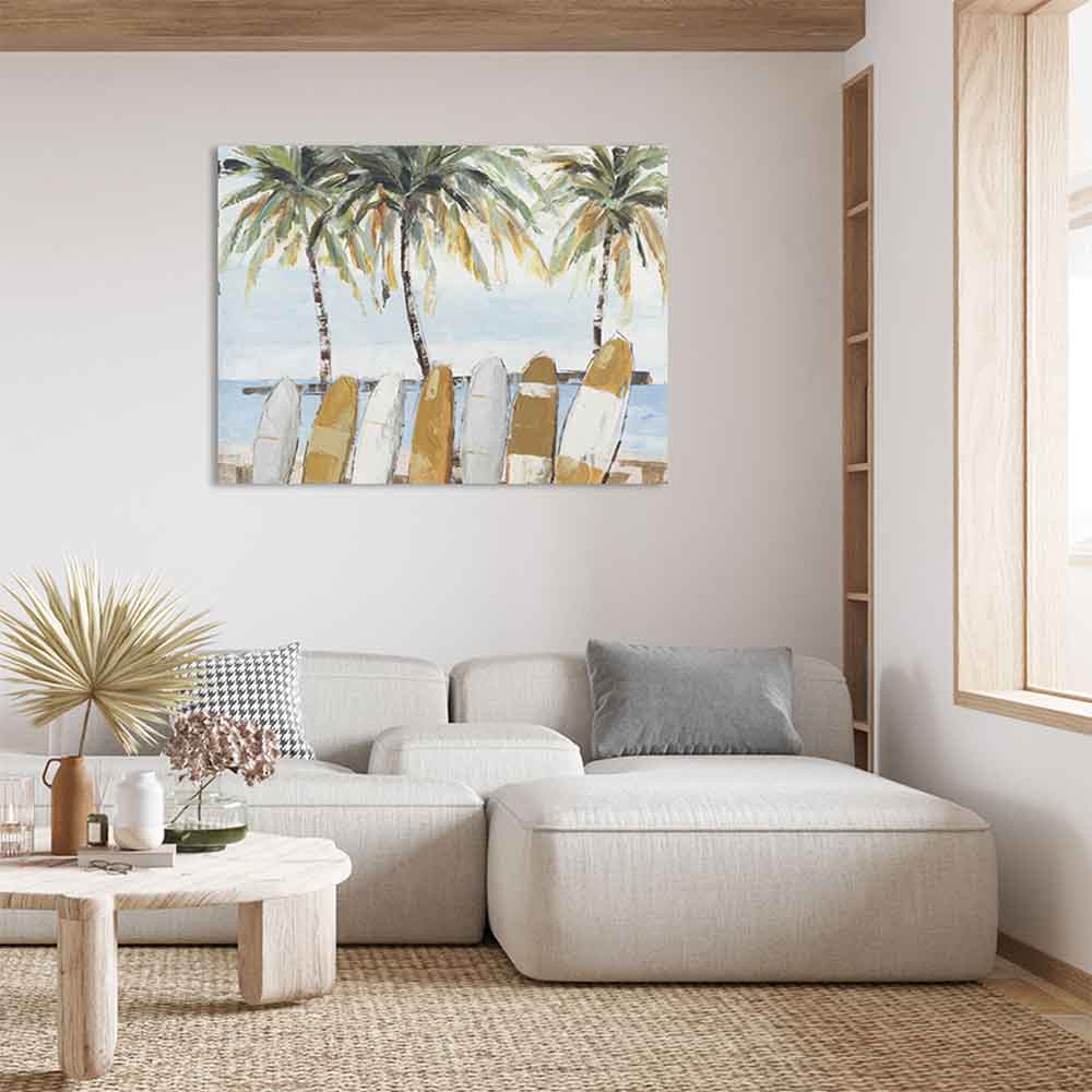 Agave | Hawaiian Dream 120x90: Quadro Dipinto a Mano Stile Marino