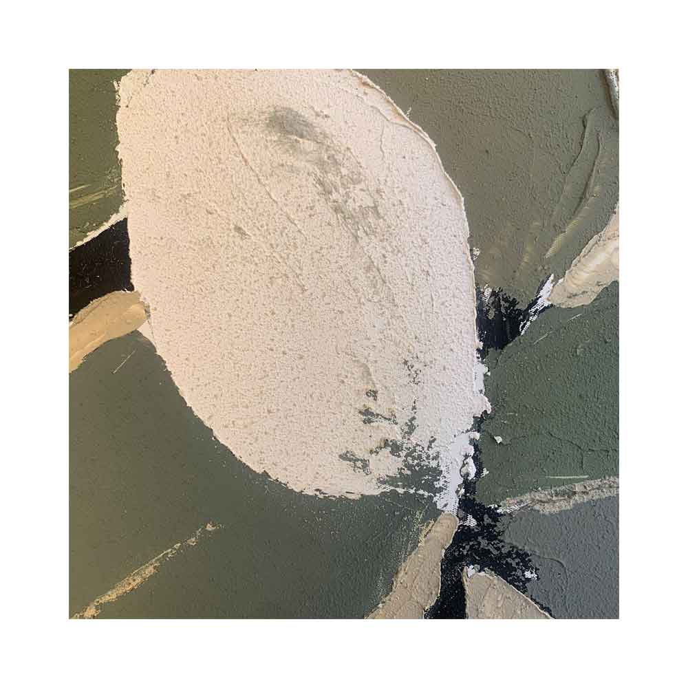 Agave Quadro Dipinto a Mano "Foliage 1" 90x90 - Tema Foglie Materico