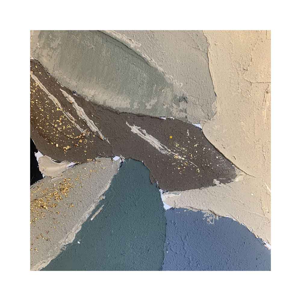 Agave Quadro Dipinto a Mano "Foliage 1" 90x90 - Tema Foglie Materico