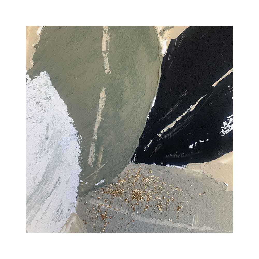 Agave Quadro Dipinto a Mano "Foliage 1" 90x90 - Tema Foglie Materico