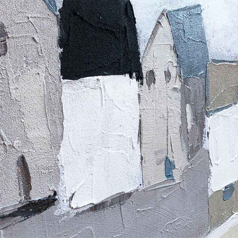 Agave Quadro Dipinto a Mano "Ocean Town" 80x80 - Quadri Mare