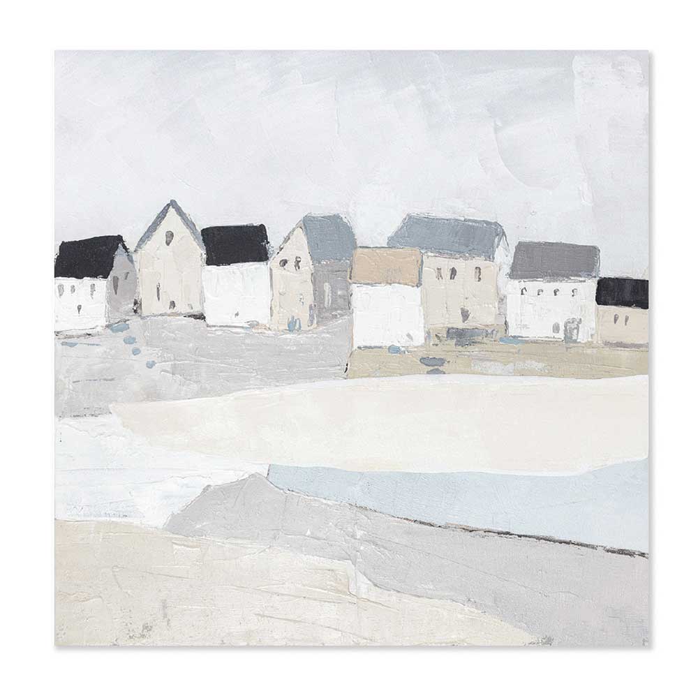 Agave Quadro Dipinto a Mano "Ocean Town" 80x80 - Quadri Mare