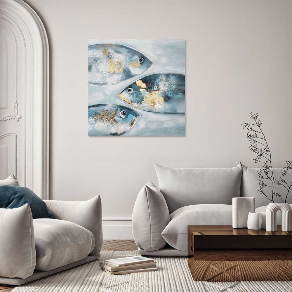 Agave Quadro "Tuna" 80x80 - Dipinto a Mano Tema Marino Moderno
