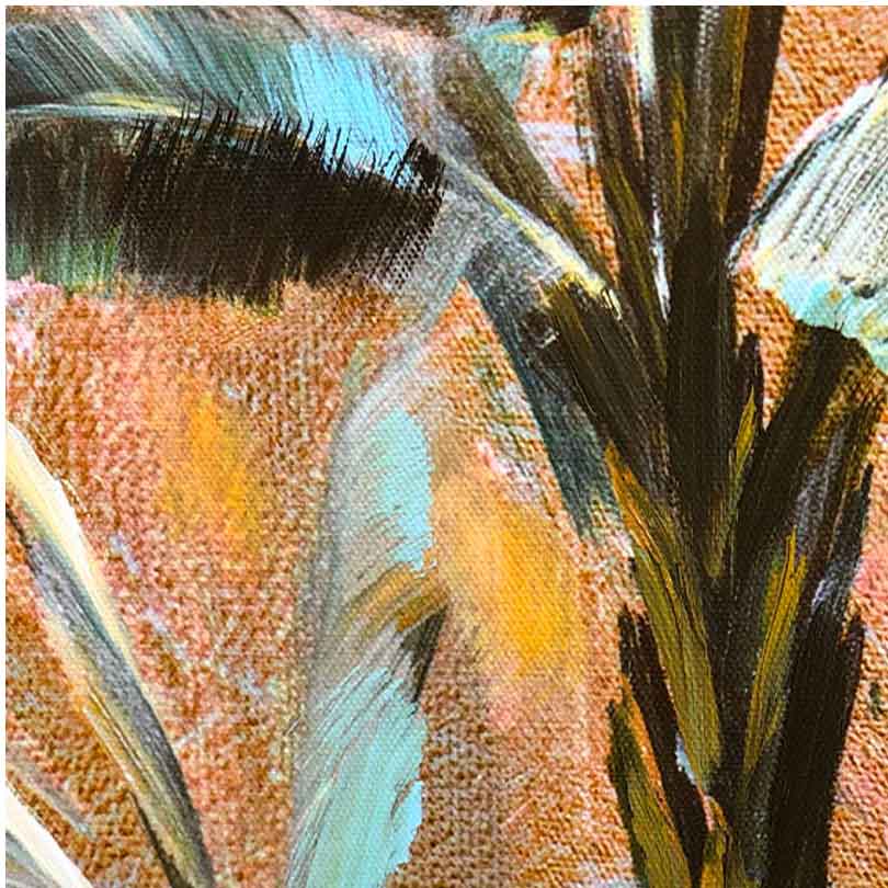 Agave Quadro Dipinto a Mano "Wild" 120x90 - Piante Tropicali Natura
