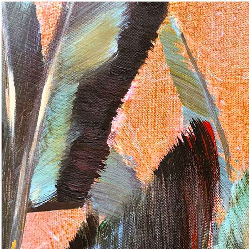 Agave Quadro Dipinto a Mano "Wild" 120x90 - Piante Tropicali Natura