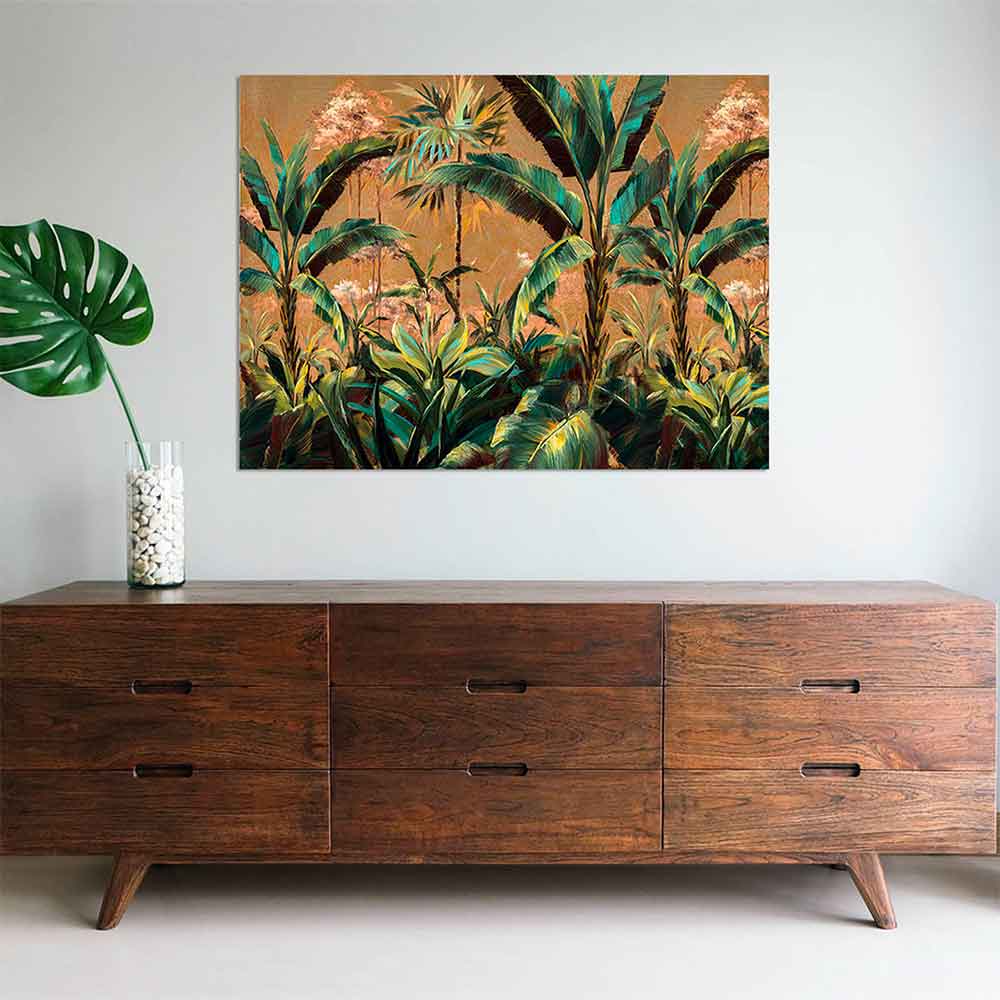 Agave Quadro Dipinto a Mano "Wild" 120x90 - Piante Tropicali Natura