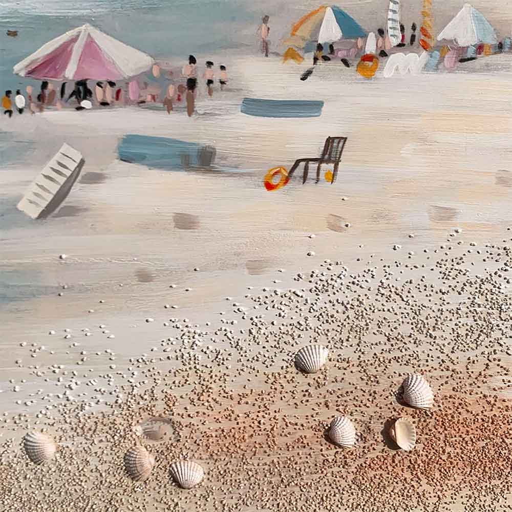 Agave: "Free beach" Scorcio di Spiaggia Dipinto su Tela 80x80