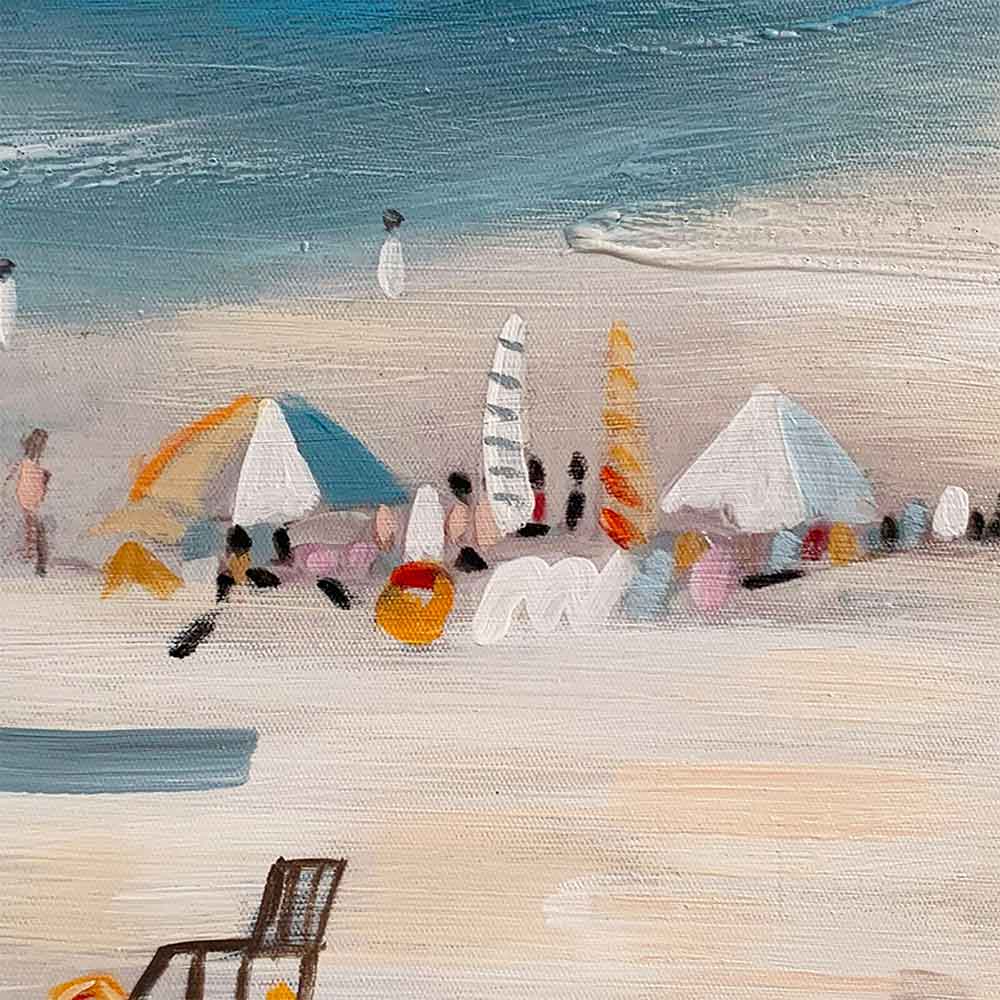 Agave: "Free beach" Scorcio di Spiaggia Dipinto su Tela 80x80
