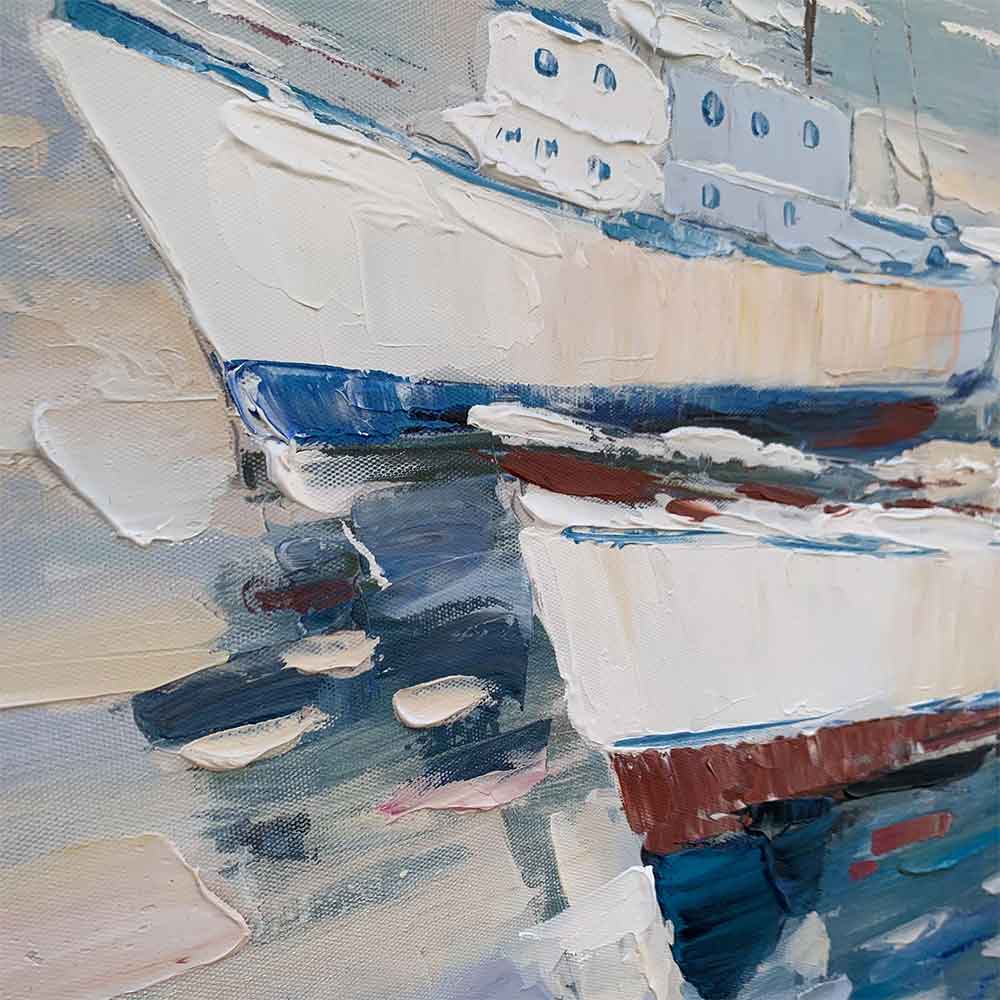Agave - Quadro Marino Moderno "Fishing trip" Dipinto a Mano