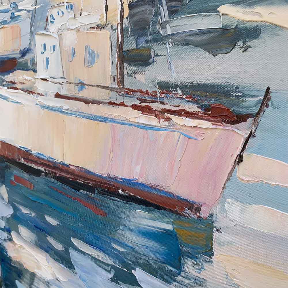 Agave - Quadro Marino Moderno "Fishing trip" Dipinto a Mano
