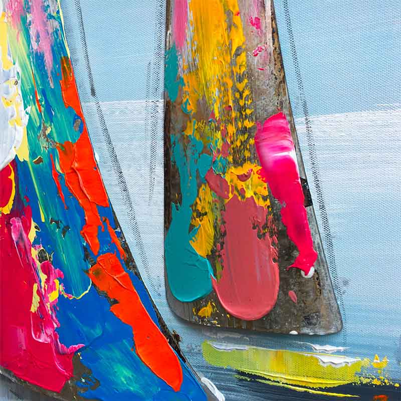 Agave - Quadro Marino Moderno "Regata di primavera" Dipinto a Mano
