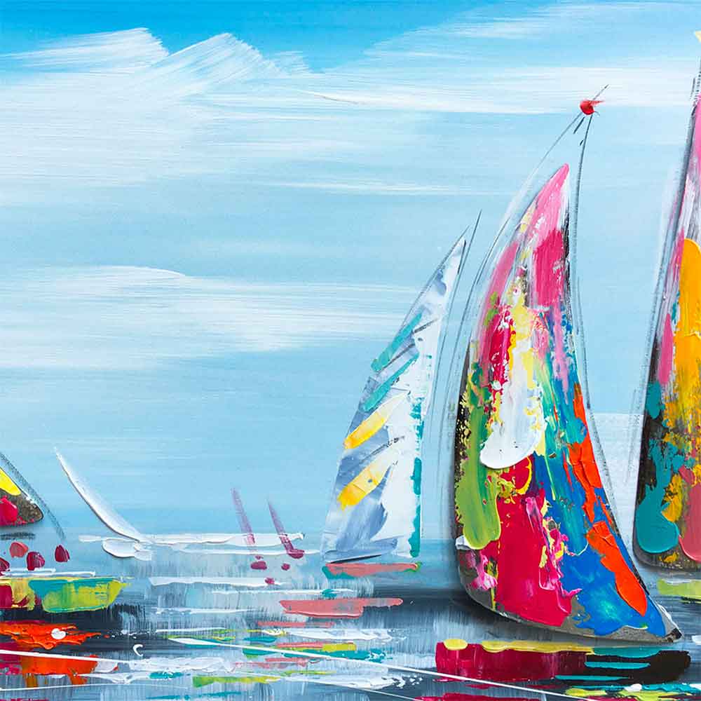 Agave - Quadro Marino Moderno "Regata di primavera" Dipinto a Mano