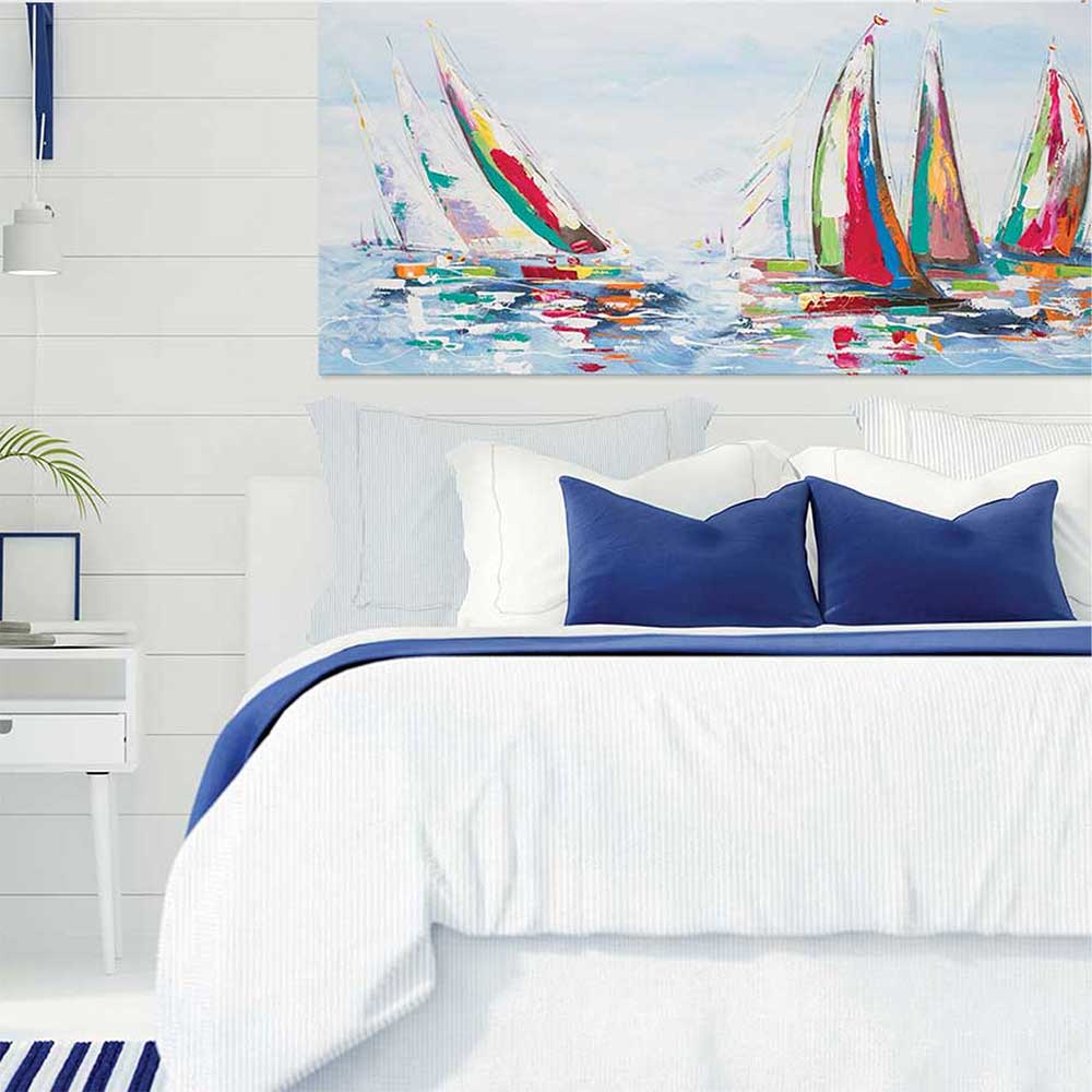 Agave - Quadro Marino Moderno "Regata di primavera" Dipinto a Mano