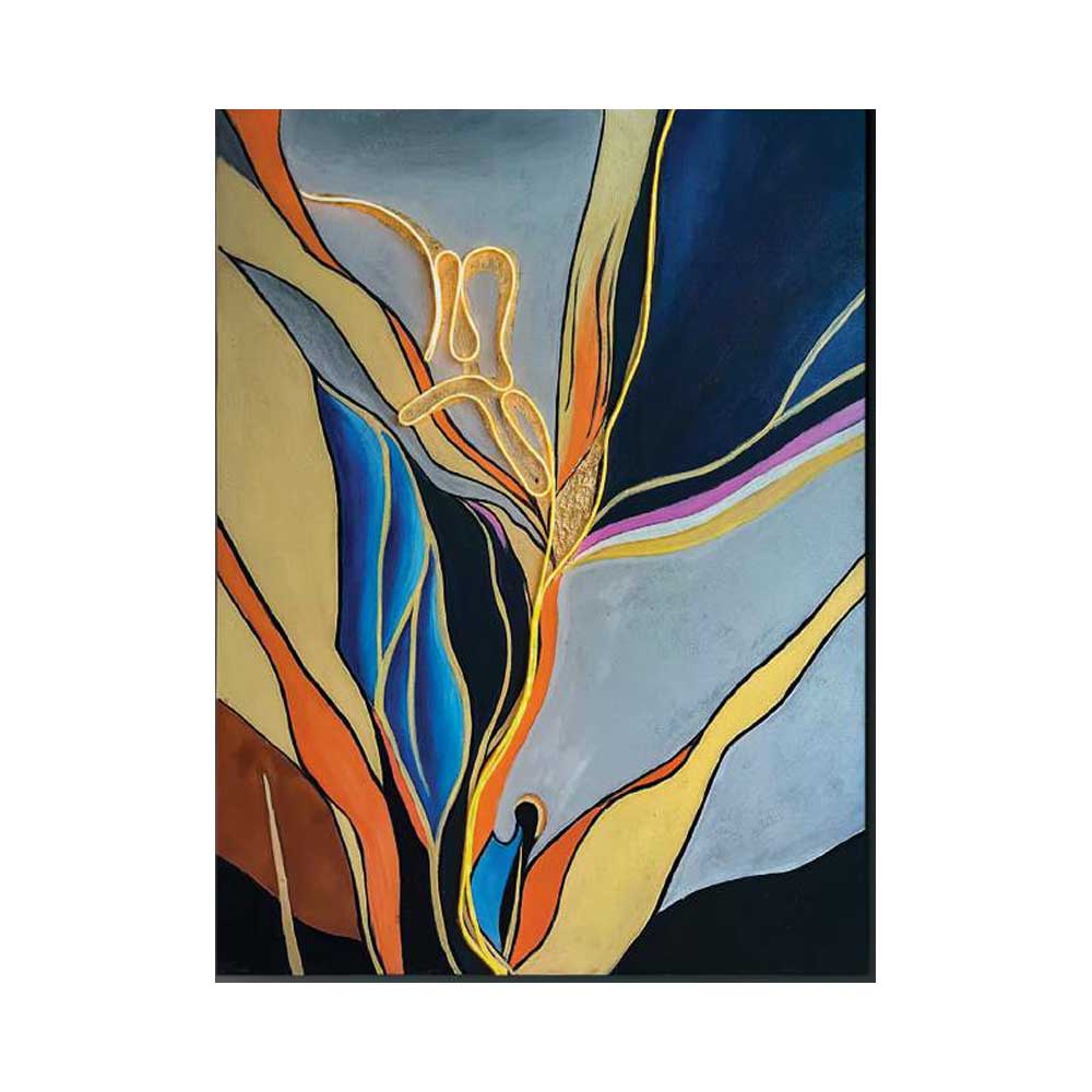 Ambienti Glamour Quadro con Led Blue Leaf 89C382