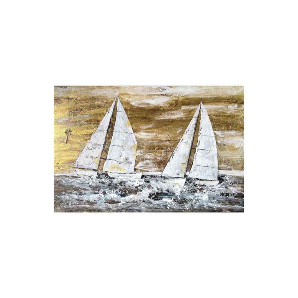 Ambienti Glamour: Quadro "Lipari" Barche a Vela Mare Mosso 150x100 cm
