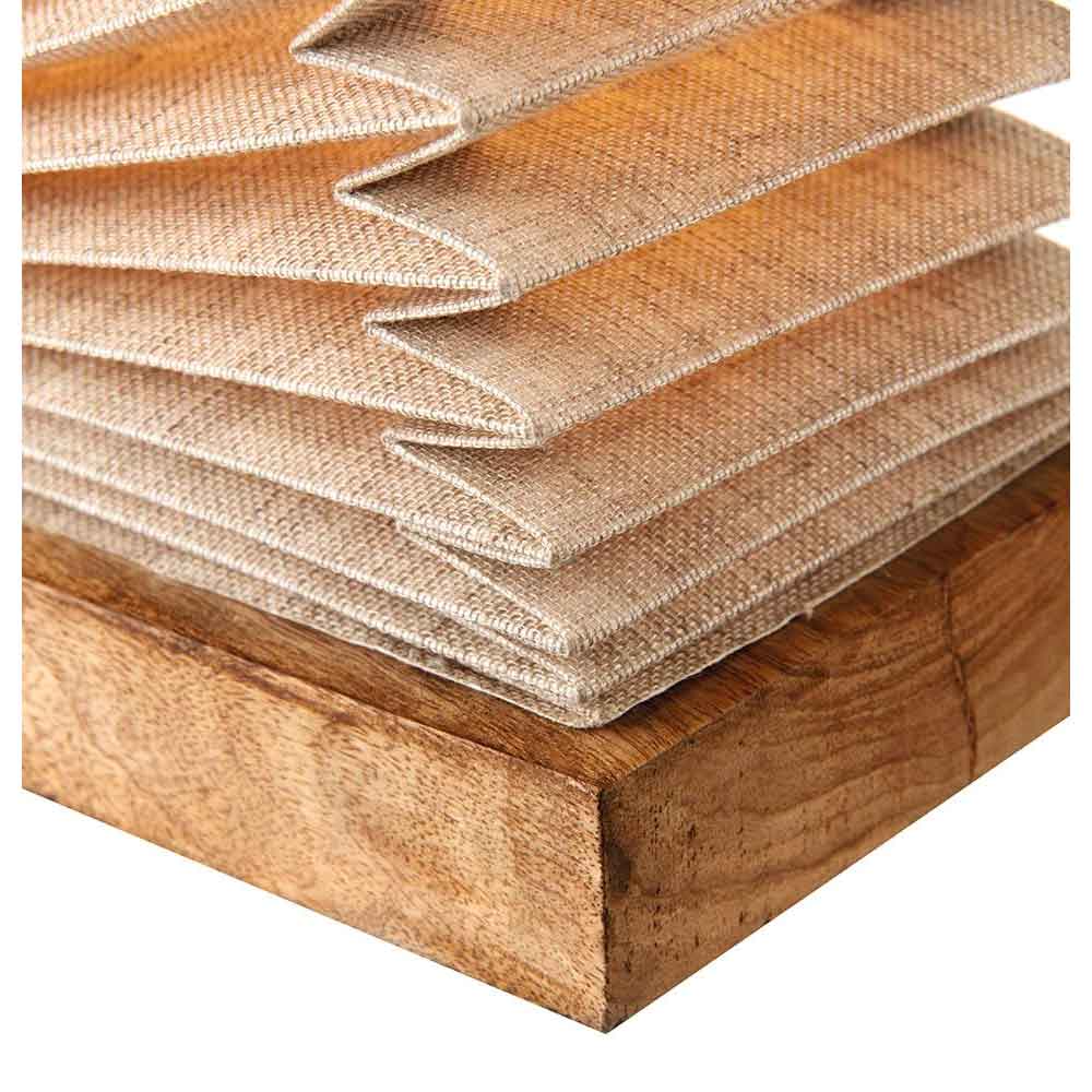 L'Oca Nera Lampada da Tavolo in Legno Paralume Lino 1G153