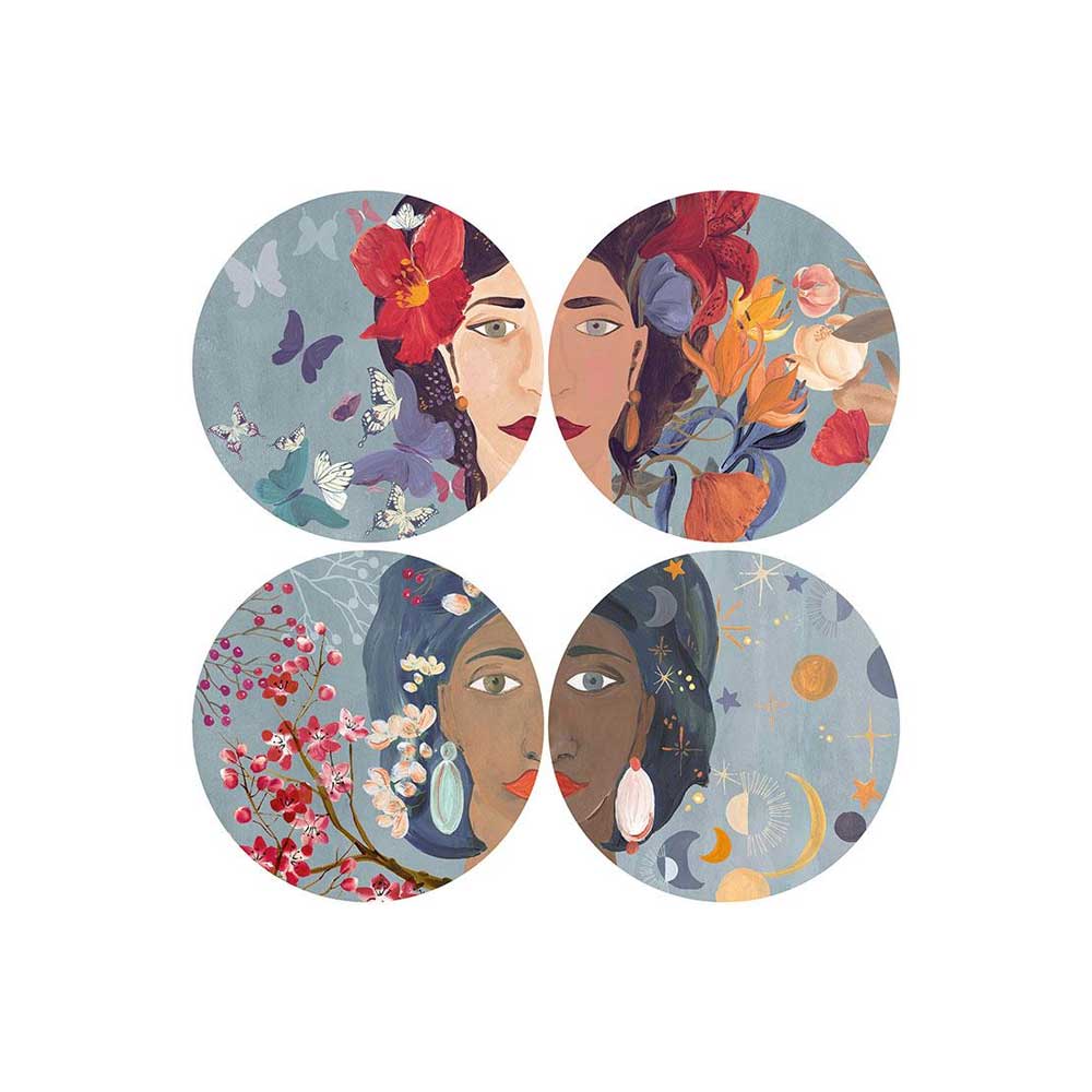 L'Oca Nera Piatti Decorativi da Parete Tangeri Set 4 Pezzi