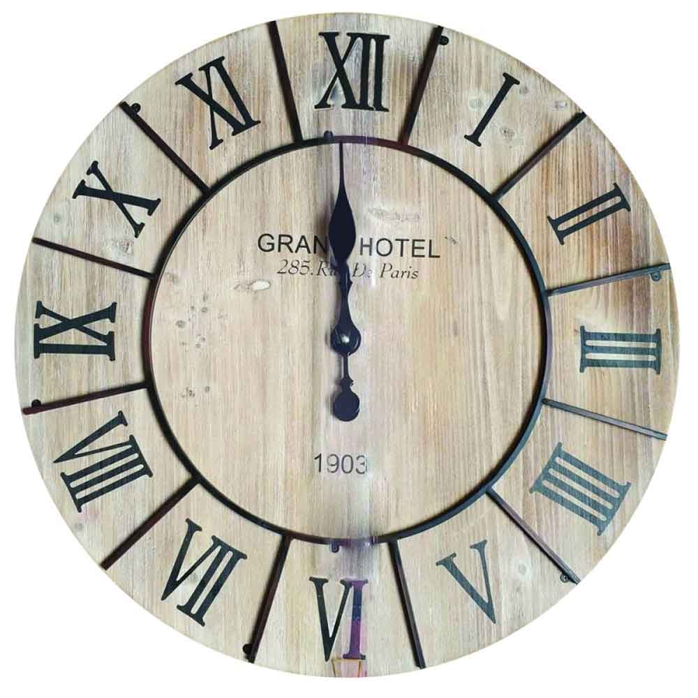 Grand Hotel Wooden Wall Clock