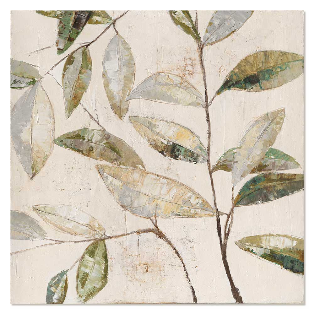 Agave Ligustro Quadro Natura 100x100 Dipinto a Mano