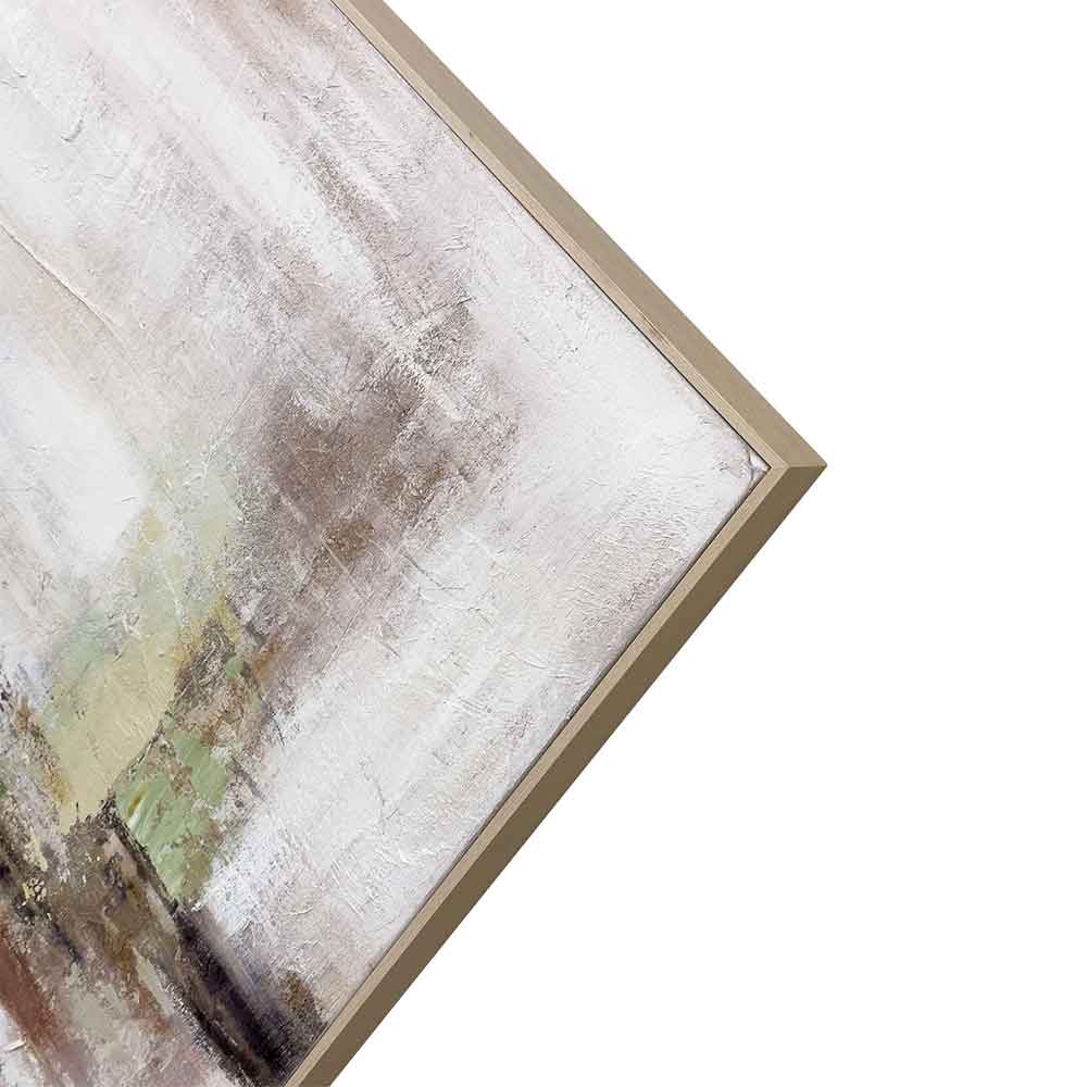 Agave - Serenity: Quadro Astratto Dipinto a Mano Verde e Beige