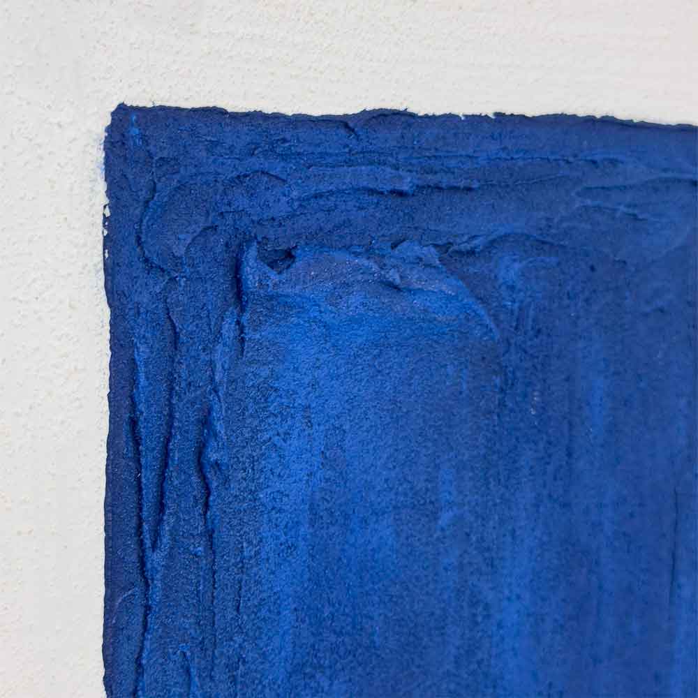 Agave - Snorkel Blue 80x100: Quadro Astratto Dipinto a Mano Neoplasticismo Blu e Marrone