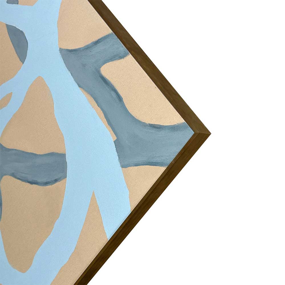 Agave - Talea 150x90: Quadro Astratto Dipinto a Mano Azzurro a Contrasto