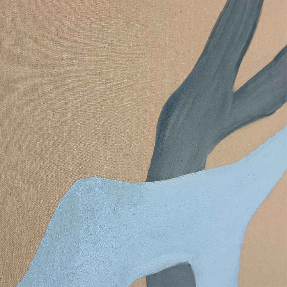 Agave - Talea 150x90: Quadro Astratto Dipinto a Mano Azzurro a Contrasto
