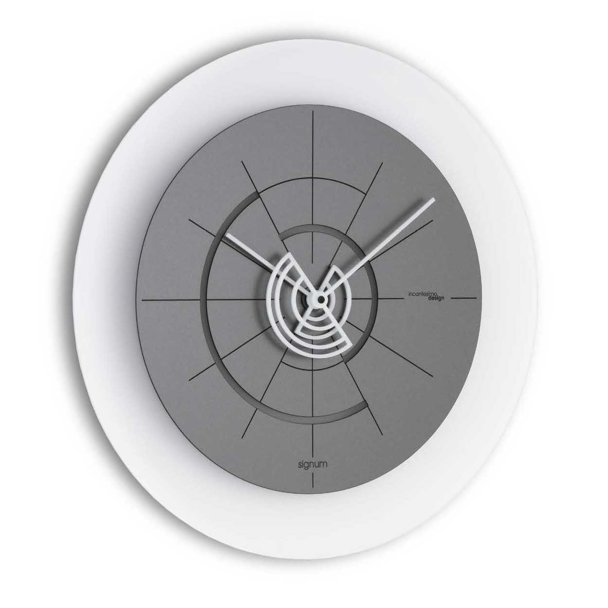 Incantesimo Design Orologio da Parete Signum Tondo Grigio Fumo