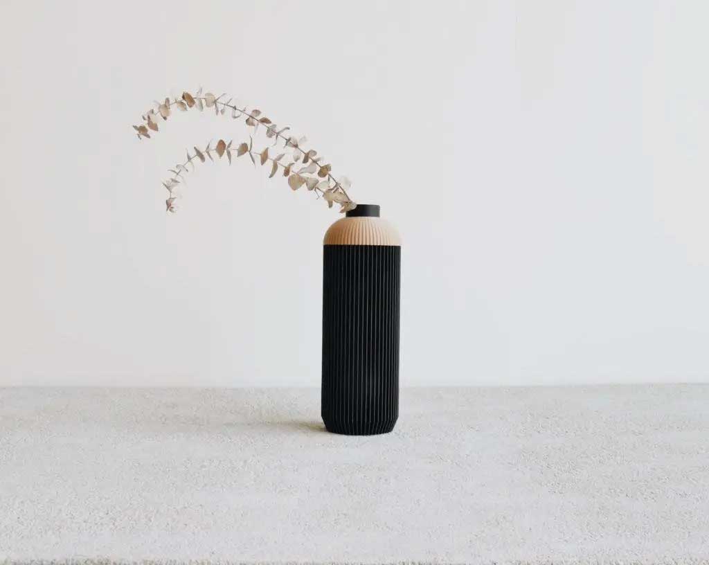 Minimum Design Vaso Onde Nero