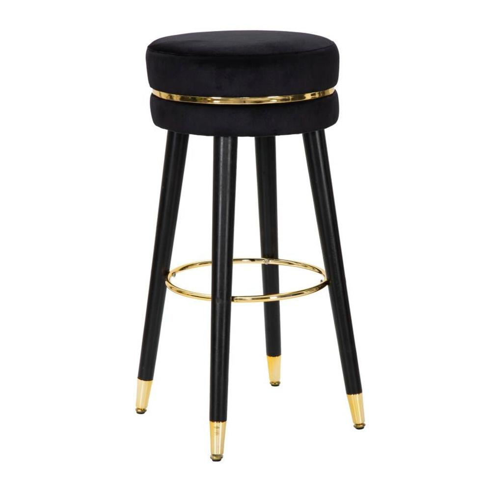 Sgabello Bar Paris Nero/Gold Cm Ø 35X74