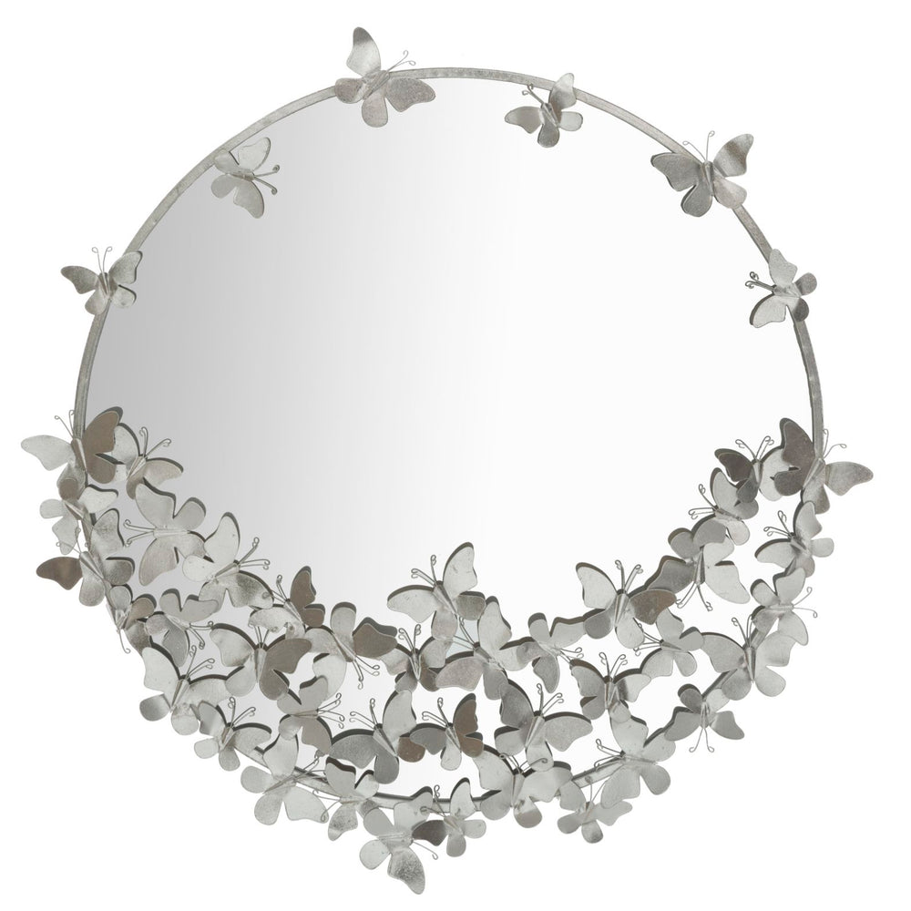 Specchio Farfalle Round Silver Cm Ø 91X3X94