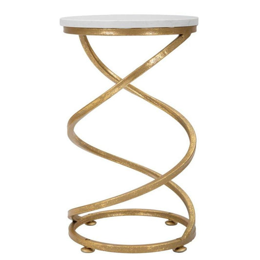 Tavolinetto Spiral Marble Cm Ø 27.5X47.5