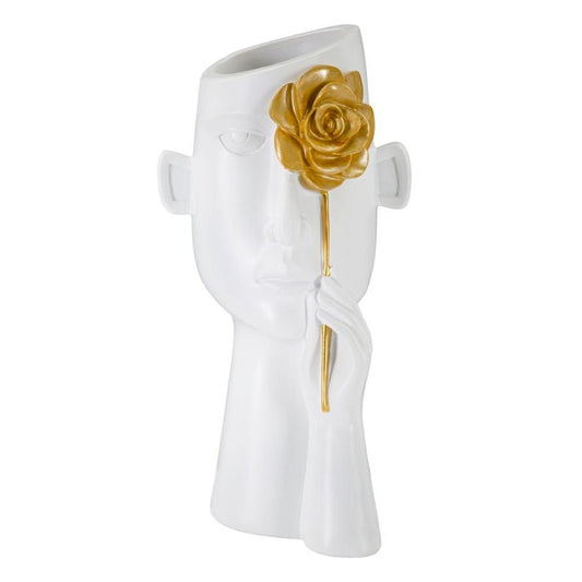 Vaso Face C/Fiore Cm 14X13X27