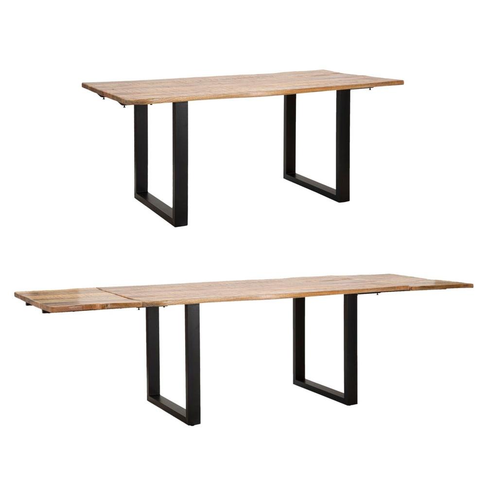 Tavolo Da Pranzo Edge All. Cm 180X90X77-Lunghezza Totale 280 (Legno Di Mango)