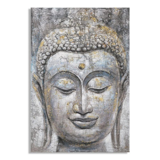 Dipinto Su Tela Face Buddha Light -A- Cm 80X3X120