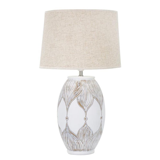Lampada Da Tavolo Resina Ovale Atene Cm Ø 38X67