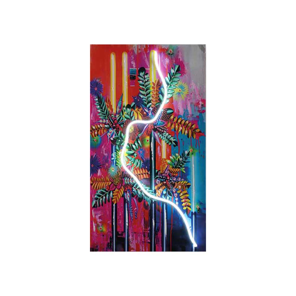 Ambienti Glamour Quadro con Led Fiori 89C356