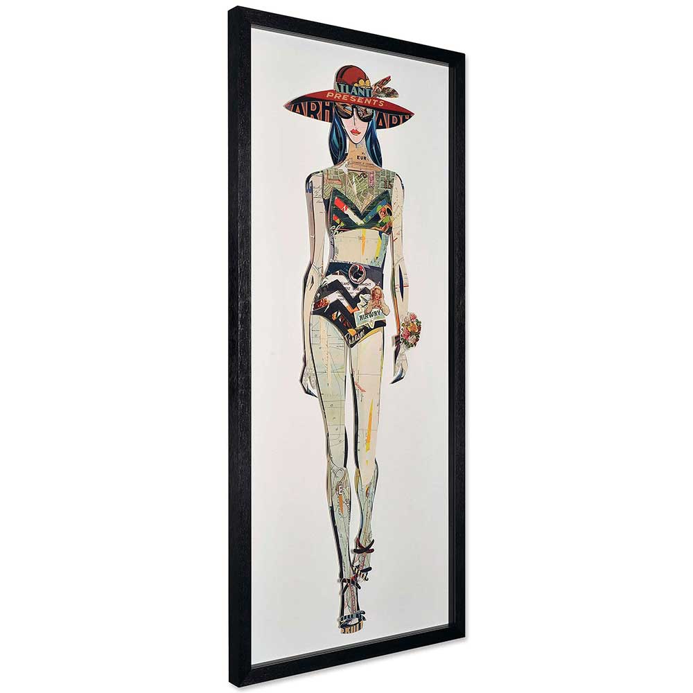 ADM Quadro Collage Modella con Cappello Multicolore SA045A1