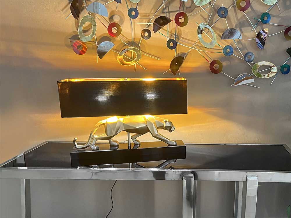 ADM Lampada da Tavolo Pantera Sfaccettata Oro SBL4815EG