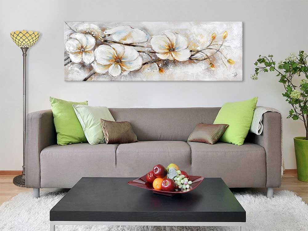 ADM AS397X1 - Quadro Moderno Fiori Variopinti Dipinto a Mano Tela